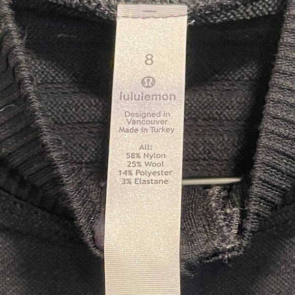 Lululemon Keep the Heat Half Zip Wool Blend Baselayer Size 8 Black - Picture 4 of 7